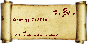 Apáthy Zsófia névjegykártya