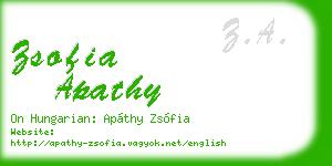 zsofia apathy business card